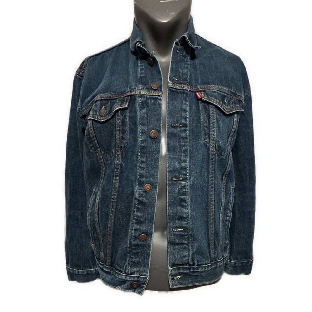 Levi’s Men’s Solid Medium Blue Long Sleeve Jean Denim Jacket Large